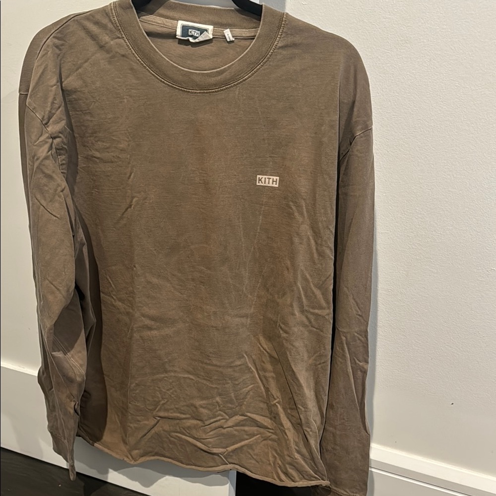Kith Brown Long Sleeve Tee with Crew Neck